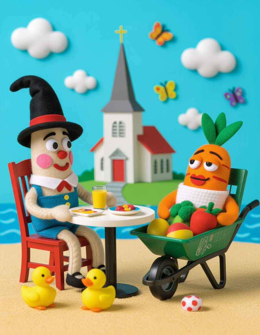 Felt Art Characters: Everyday Objects with Emotions