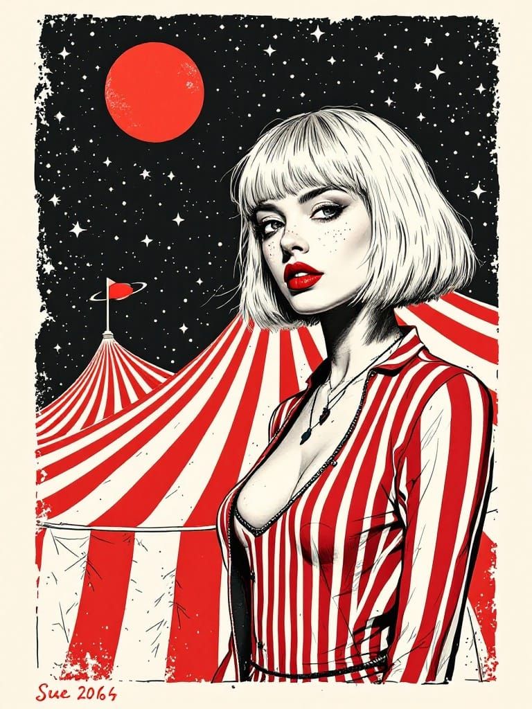 Red Queen Reigns with Velvet Night Sky