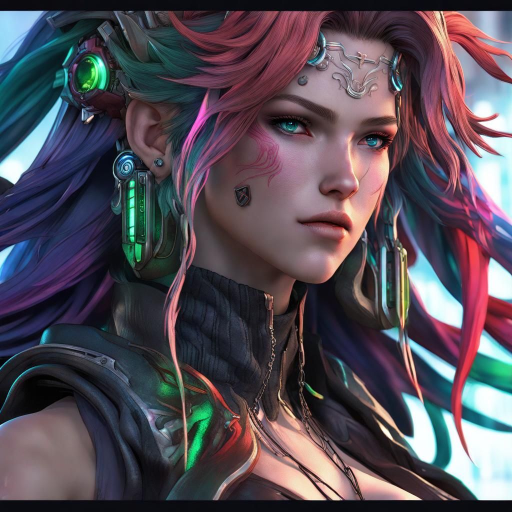 Cyberpunk Anime Portrait of Terra Branford