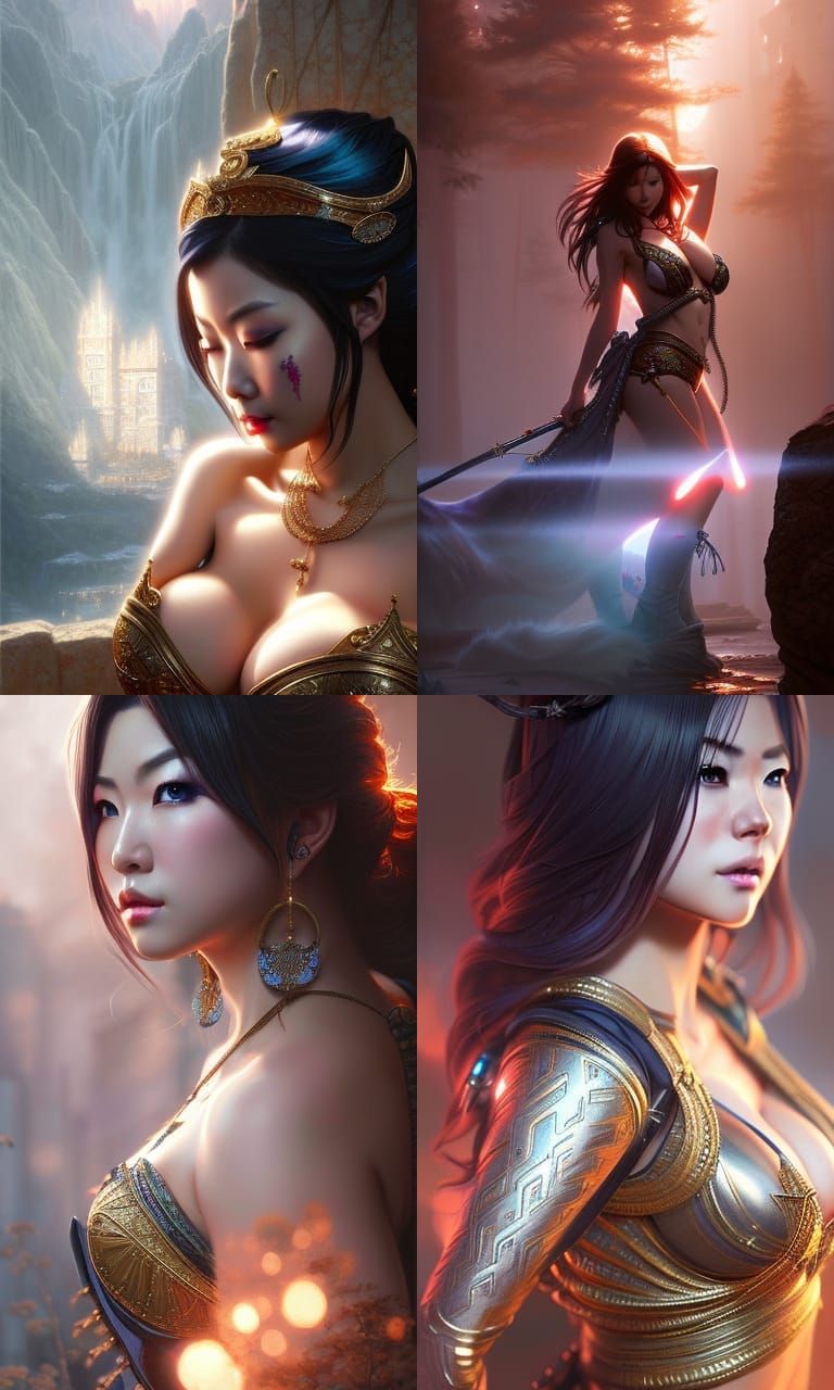 Hitomi Tanaka Inspired Digital Painting in Artgerm Style