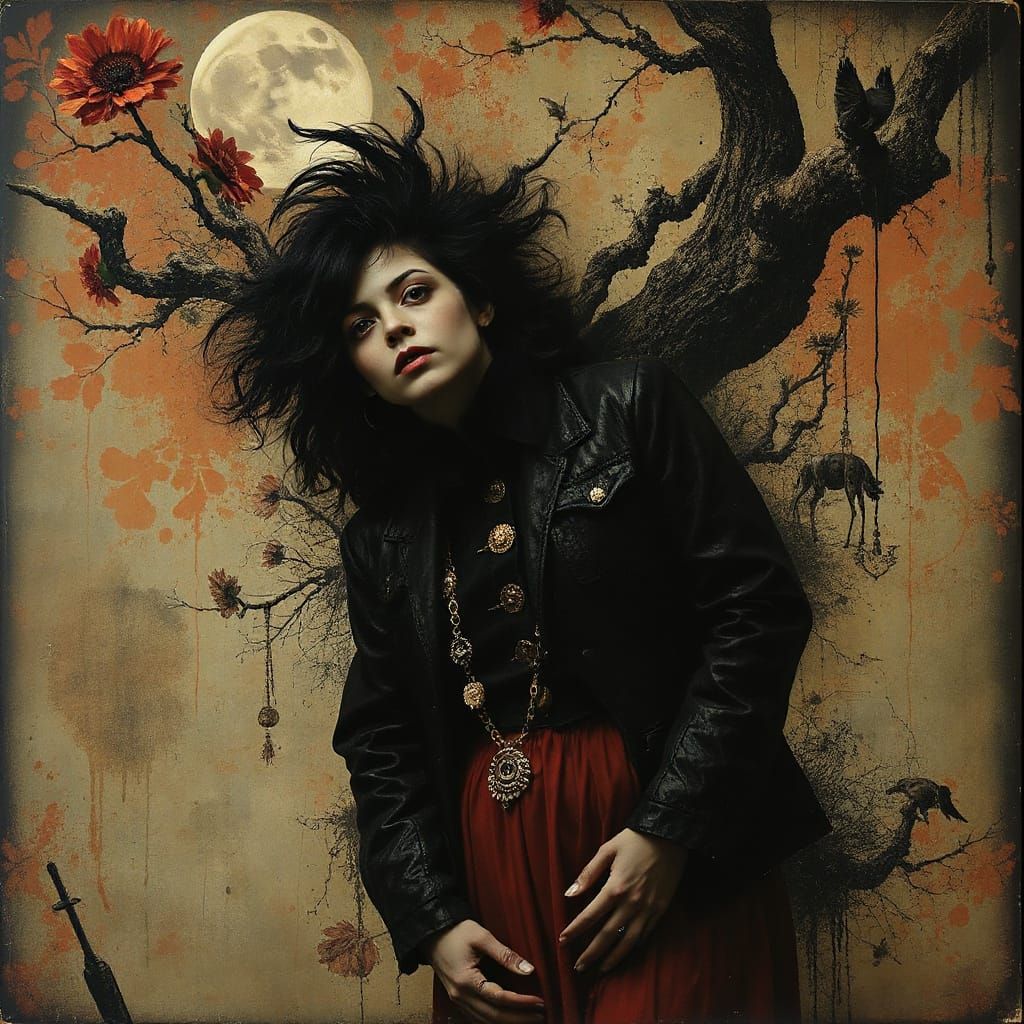 Surreal Female Portrait Inspired by Tim Burton