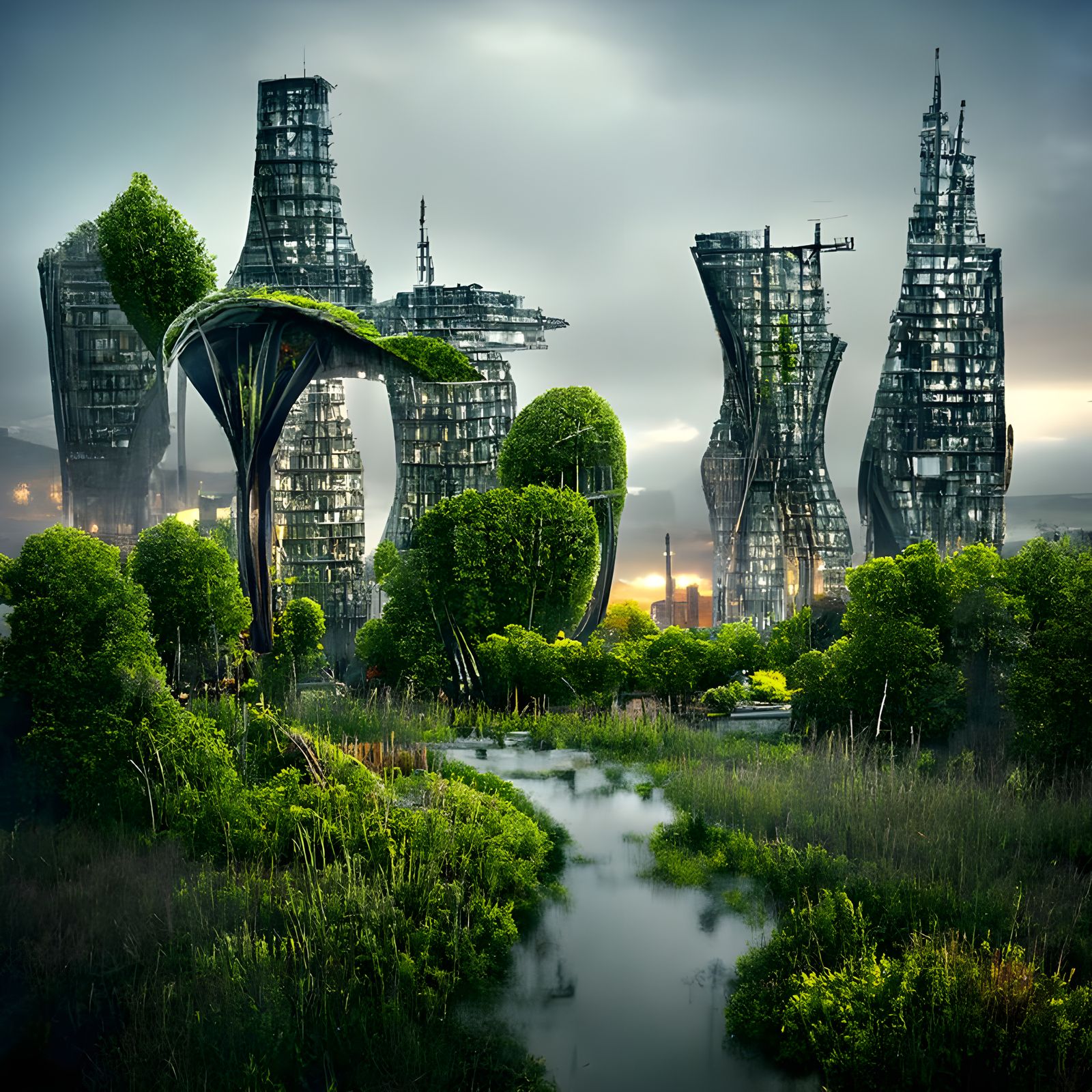 Solarpunk Skyscrapers