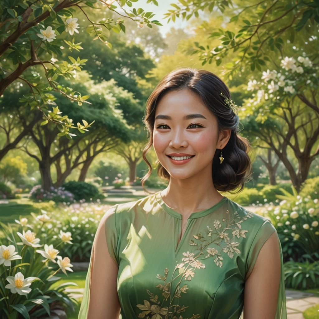 Asian-American Woman Portrait in Digital Art