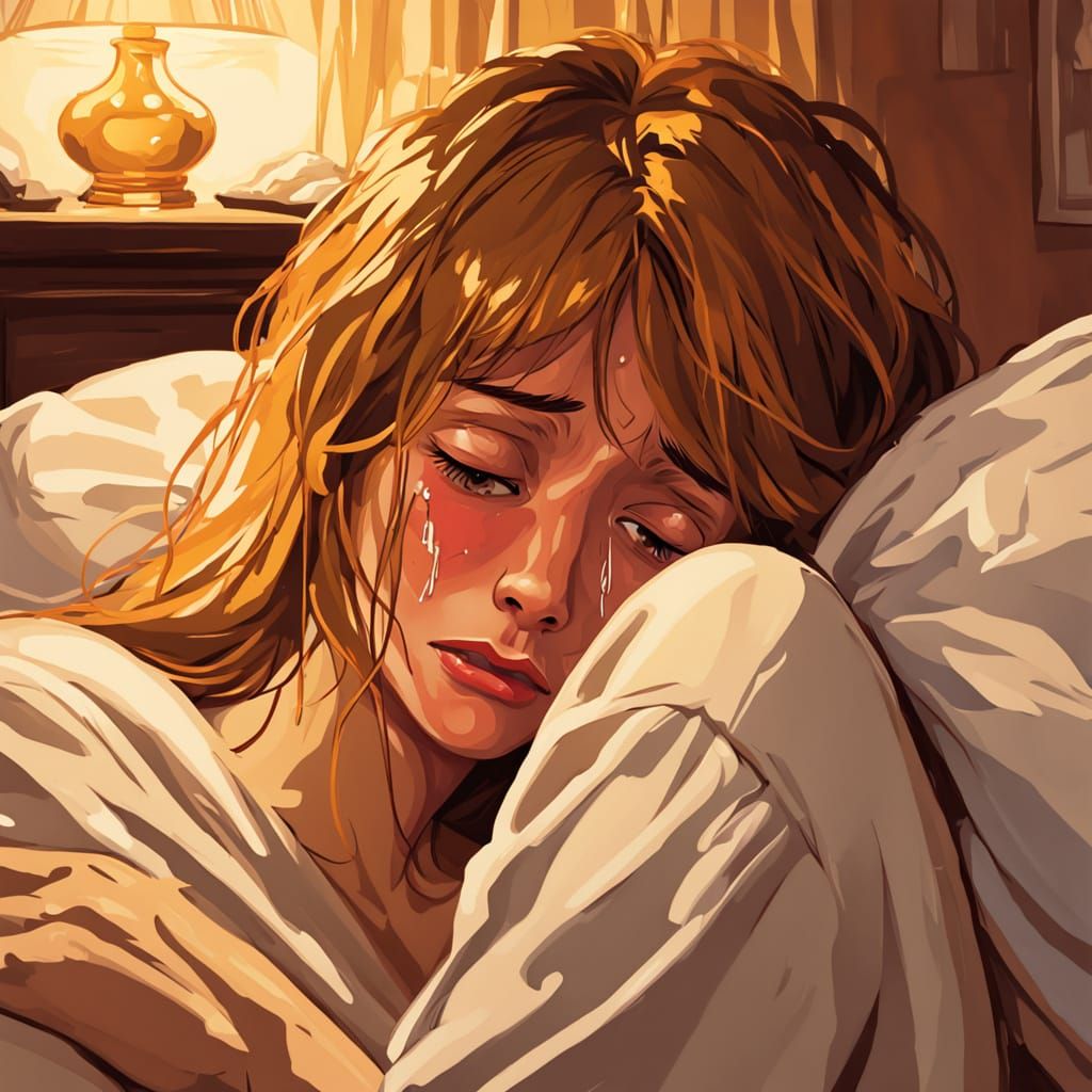 Anxious Person's Worries: Expressionist Oil Painting