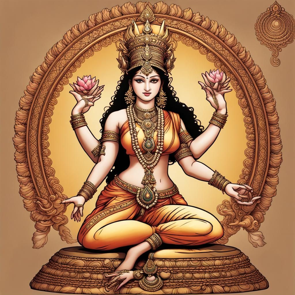 Rambha, Queen of the Apsaras: 8K Resolution Portrait