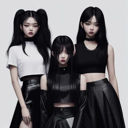 BLACKPINK K-Pop Group in Moody, High-Contrast Portraiture
