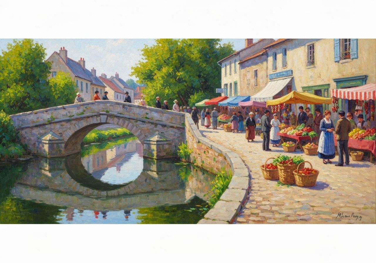 Village Market Day as Impressionist Painting