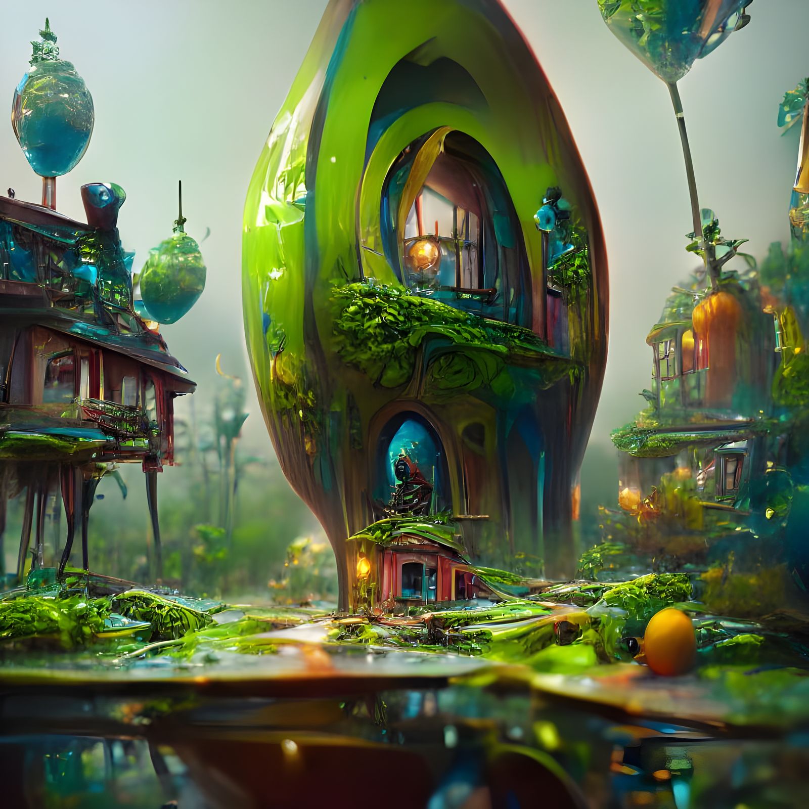 Avocado Crack House: Detailed Matte Painting