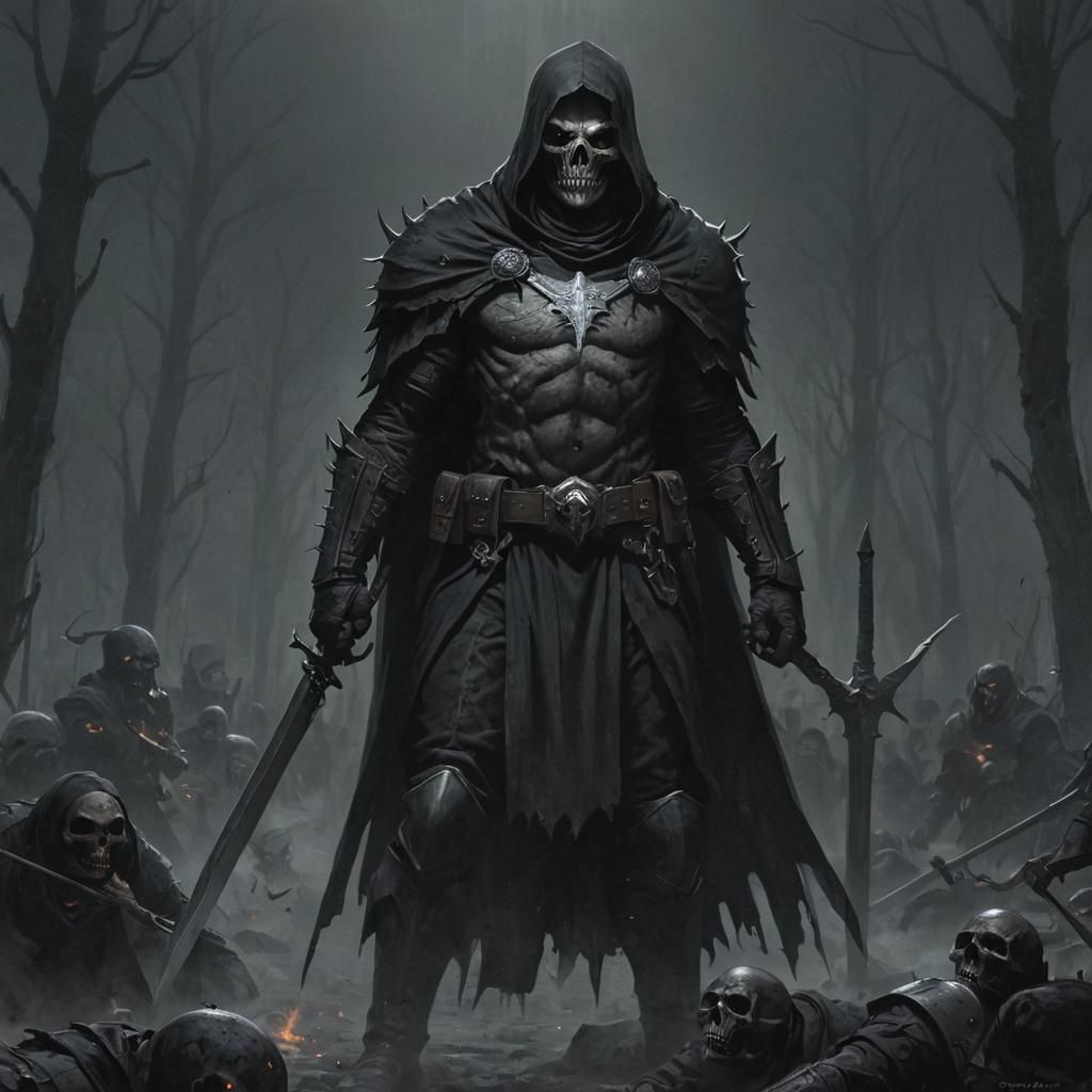 Grimdark Fantasy Warrior in Graphic Novel Style