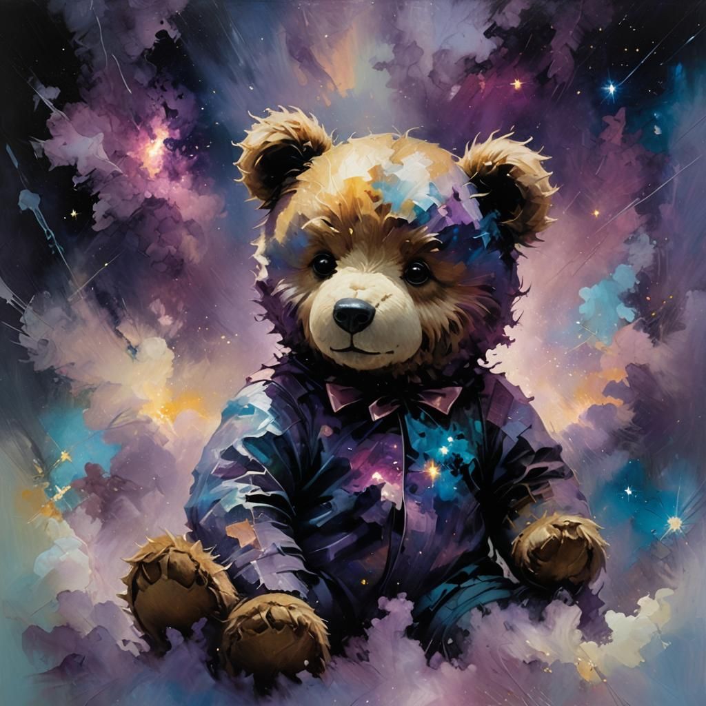 A nebula teddy bear