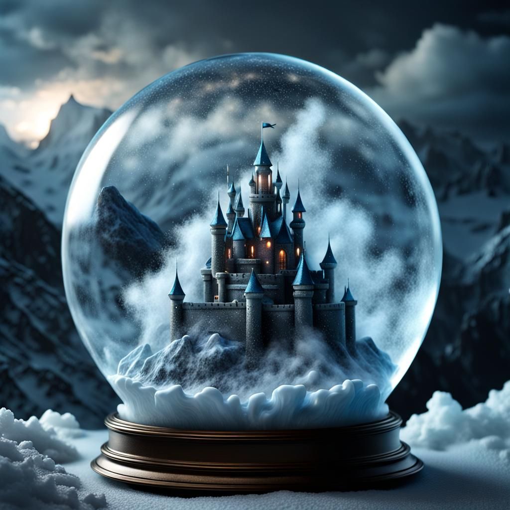 Evil Ice Castle Snowglobe