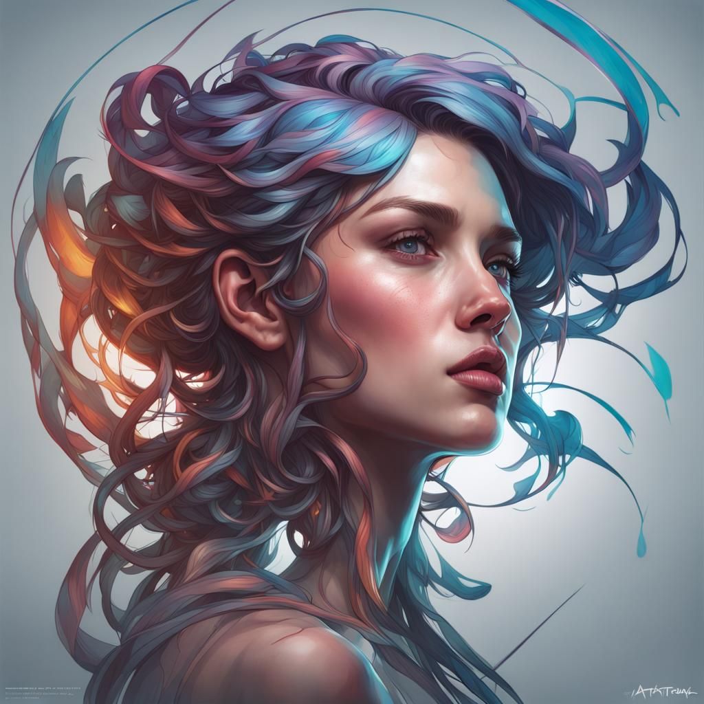 Trapped Mind Portrait in Hyperdetailed Digital Art