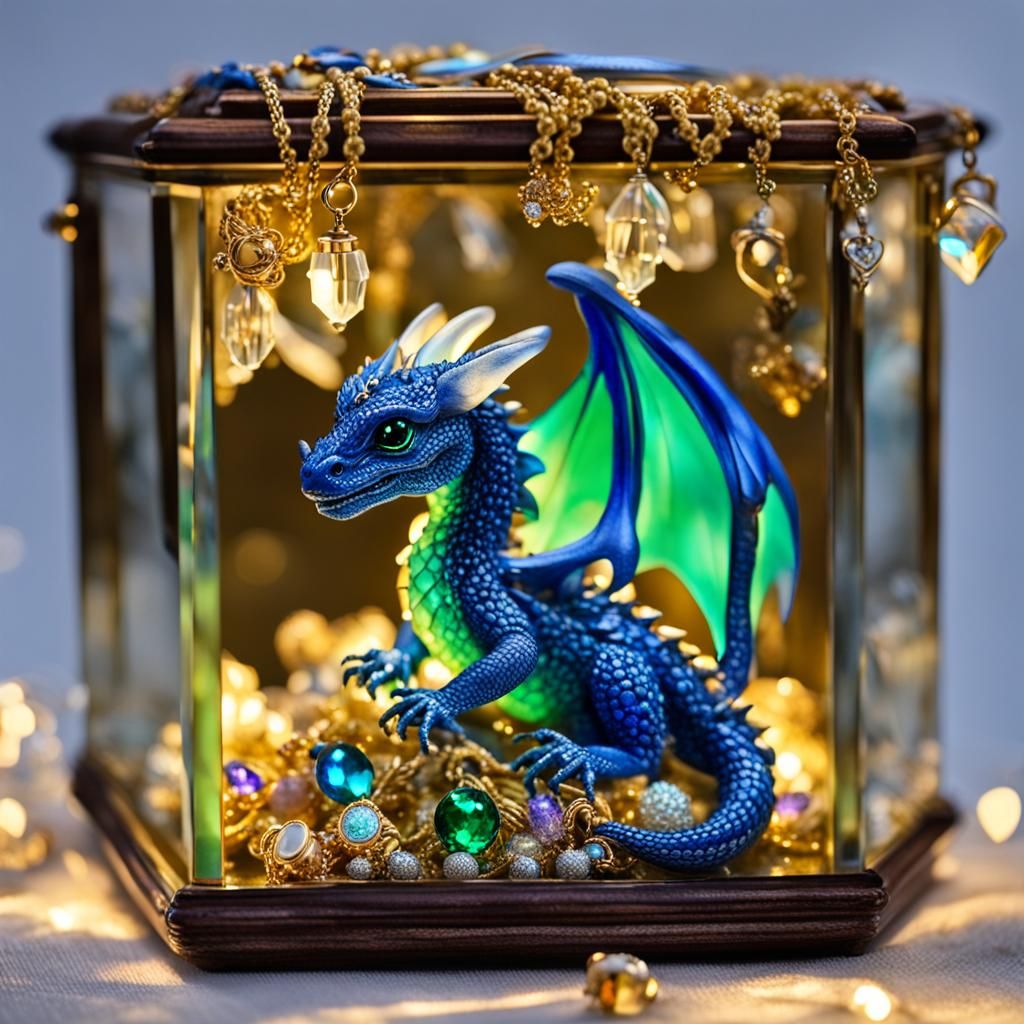 Miniature Dragon in Jewelry Box