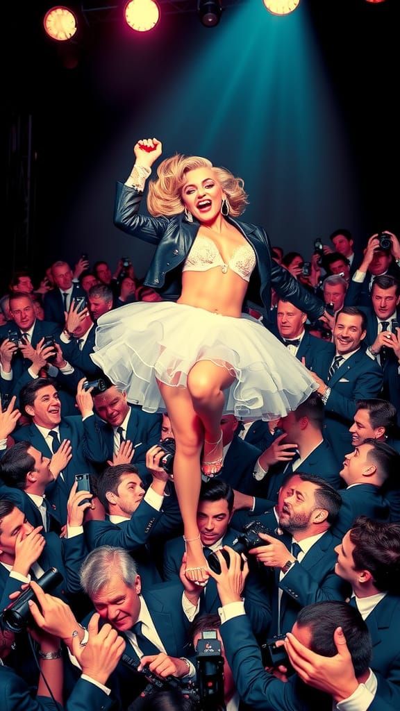 Glamorous Madonna Swept Off Her Feet by Adoring Gentlemen