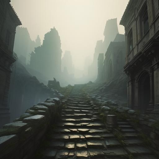 Daredevil at Edge of Ruined Cityscape