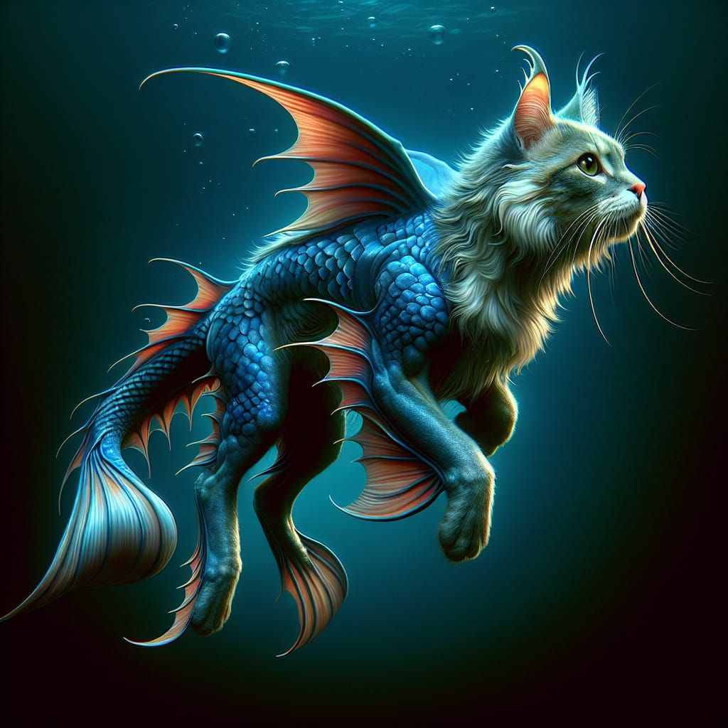 Aquatic Cat: A Fantastical Underwater Creature
