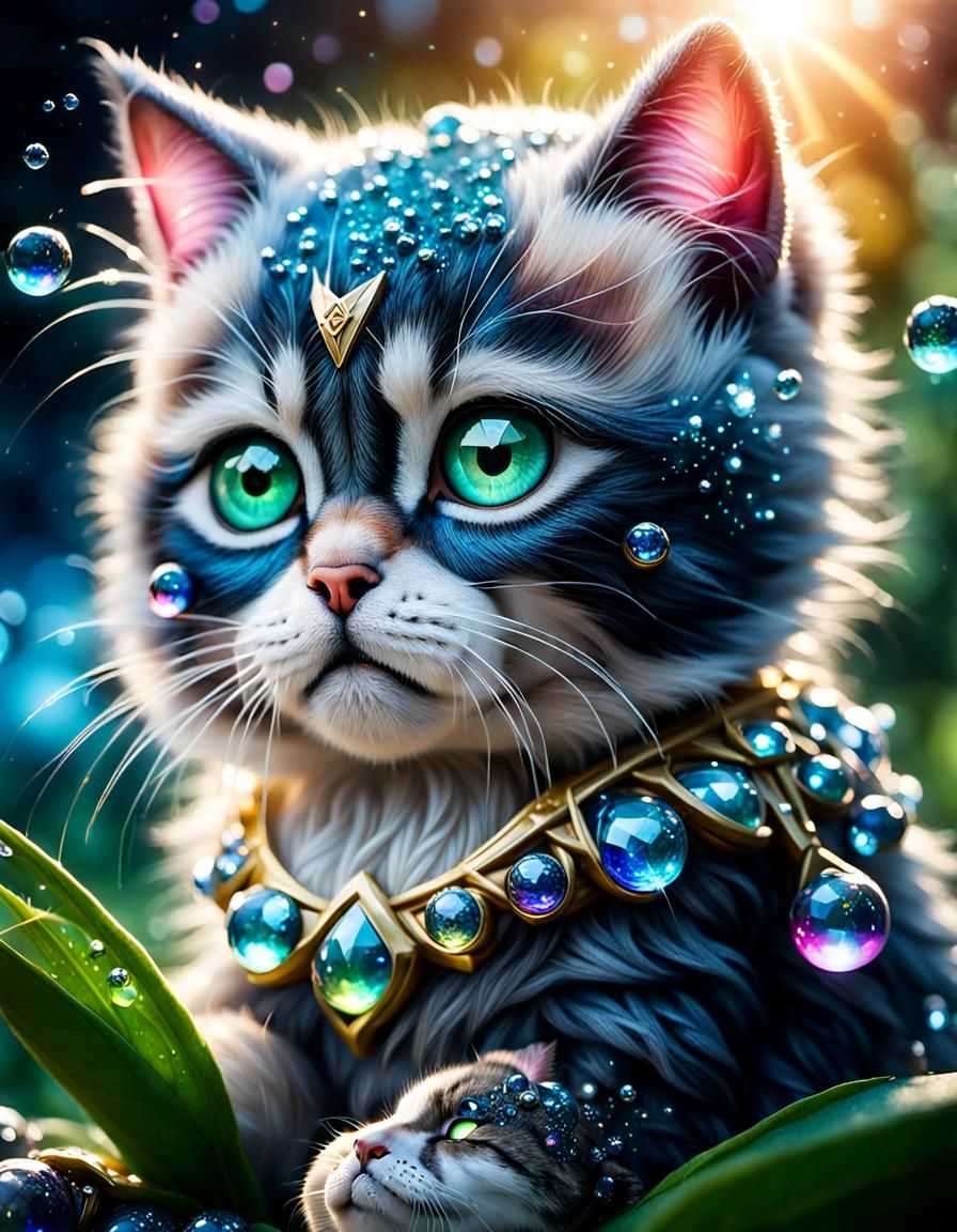 Wonder Woman and Kitten in Paradise