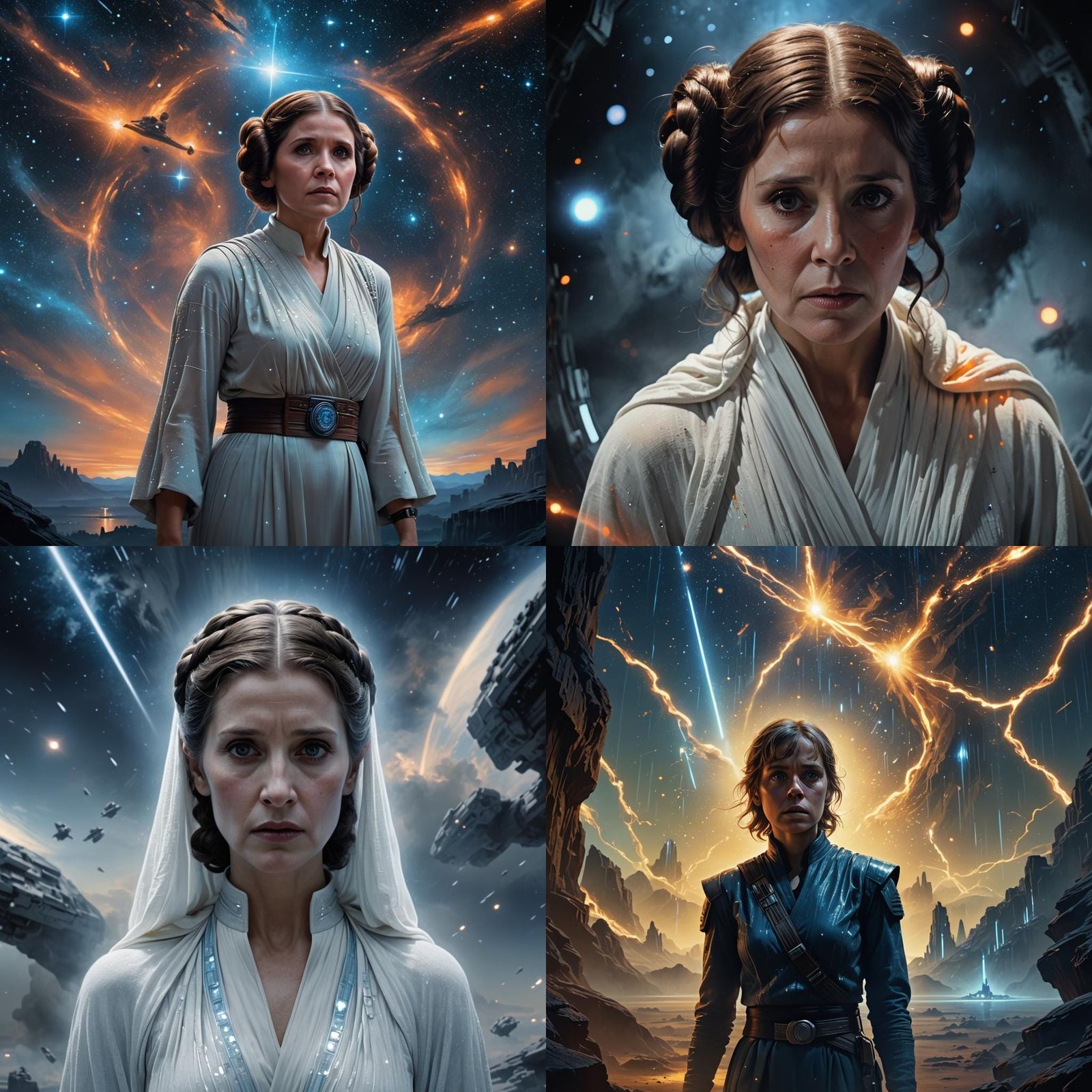 Distant Galaxy Hologram in Blue, Flickering Light