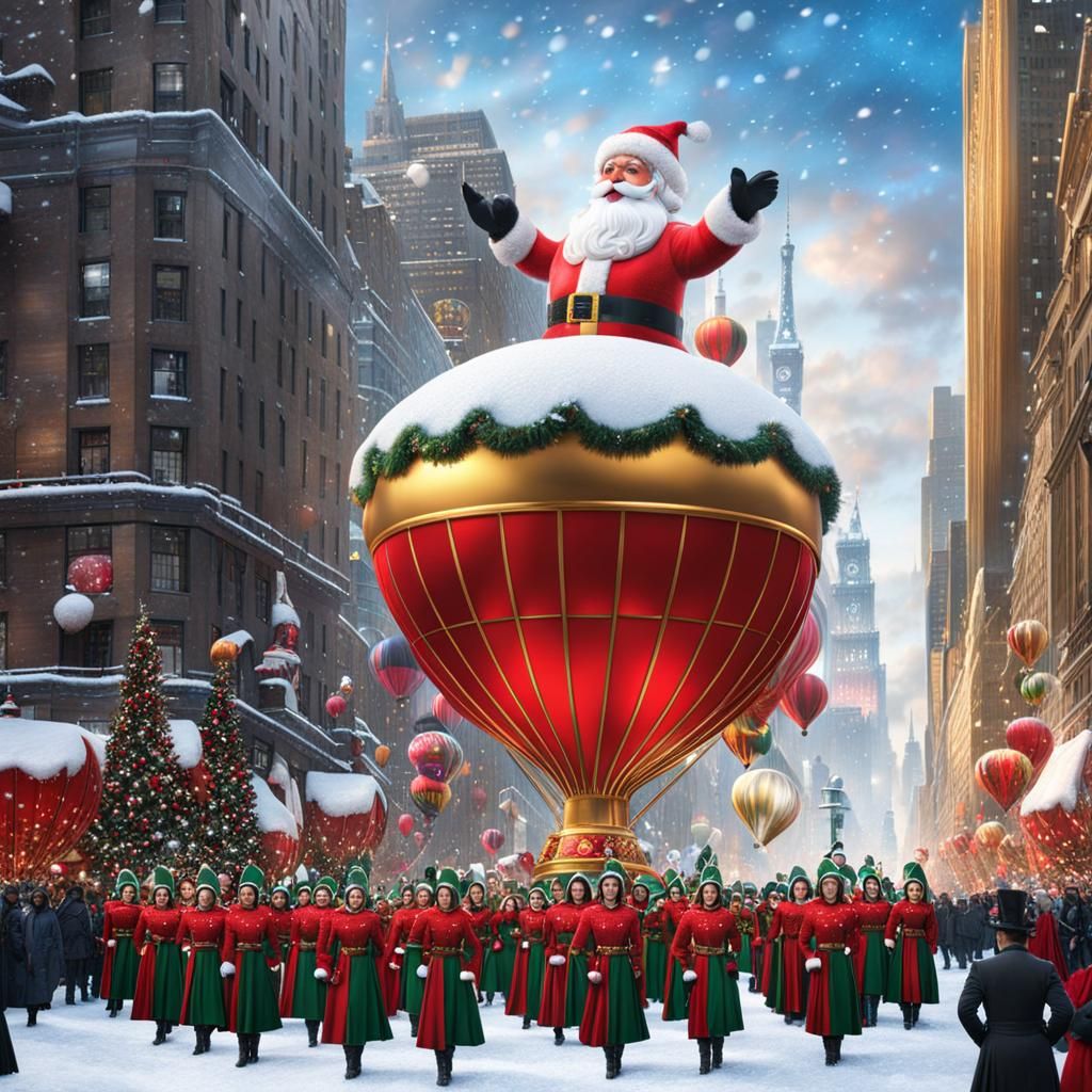 Christmas Decorated City at Macy's Parade