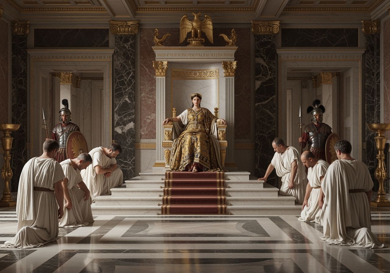 Empress Messalina in Lavish Roman Palace Throne Room