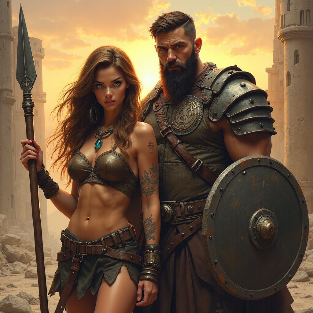 Brother and Sister in Arms: Hyperrealistic Fantasy Art