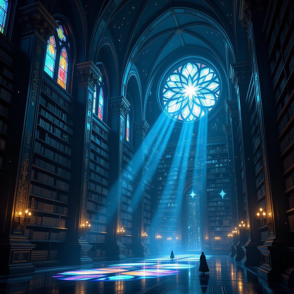 Ancient Obsidian Library of Cosmic Texts