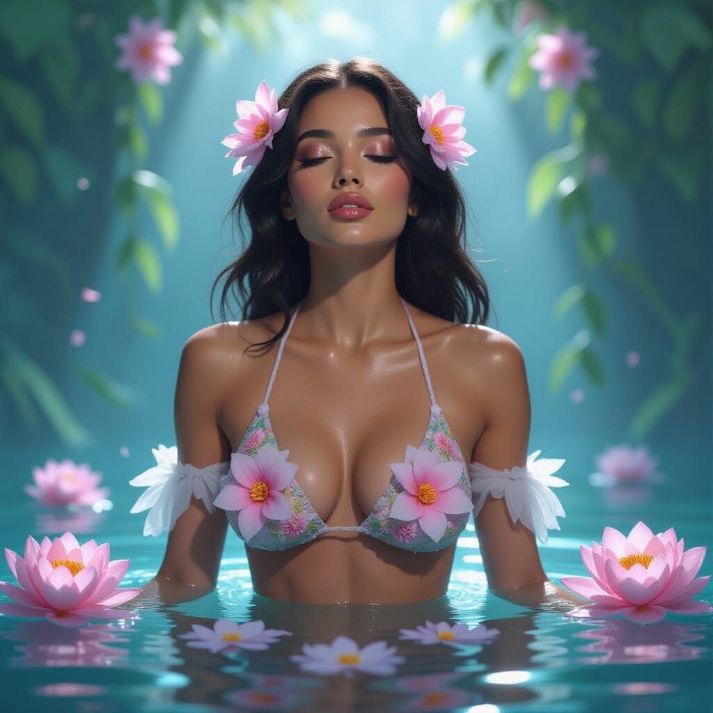 Goddess in Flowers: A Hyper-Realistic Cinematic Vision