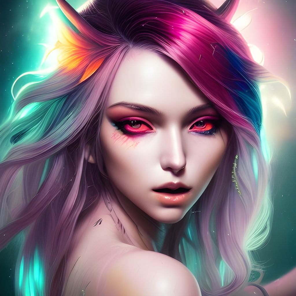 Succubus Portrait in Hyper-Detailed Digital Art