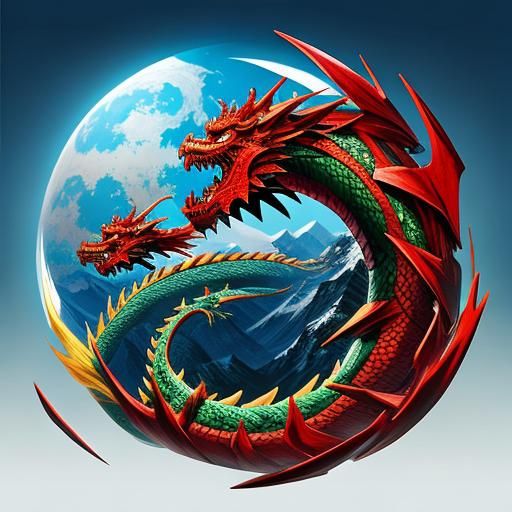 Majestic Chinese Dragon Illustration