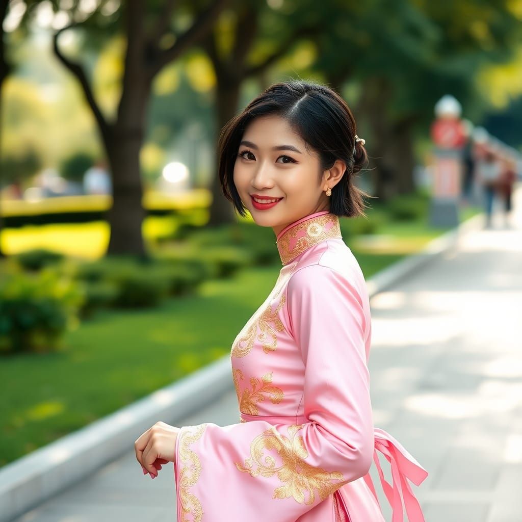 Asian Woman in Traditional Dress: Fashion Photography