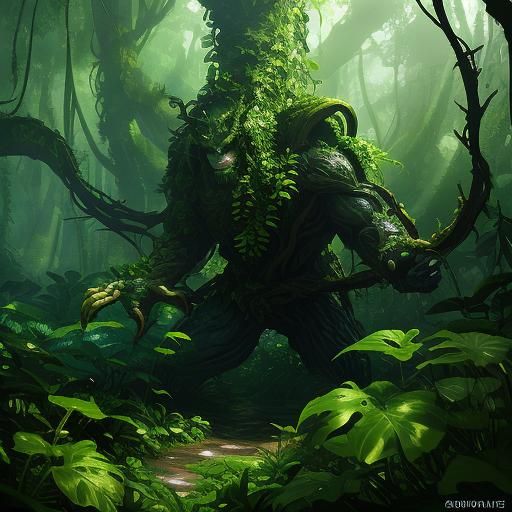 Lithe Vine Skipper Navigates Dense Vegetation: Fantasy Art