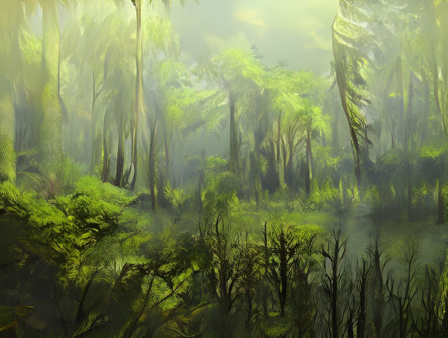 Luminous Ancient Swamp, Oil Painting by Gurney