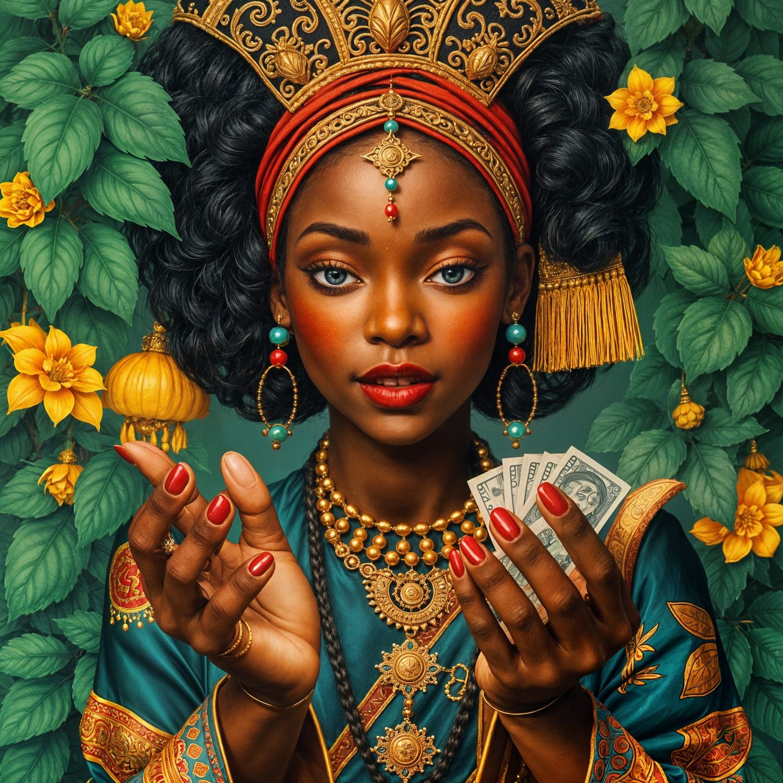 Orisha: Beautiful Black Woman Granting Luck and Money