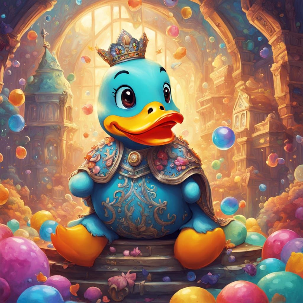 Rubber Duck Kingdom in Whimsical Watercolor Style