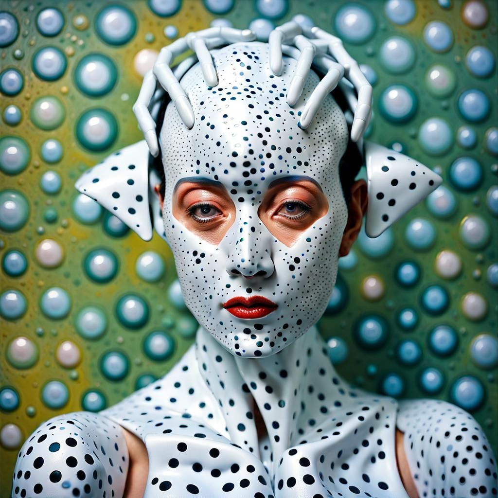 Arctic Camo Woman Portrait as Plastic Sculpture