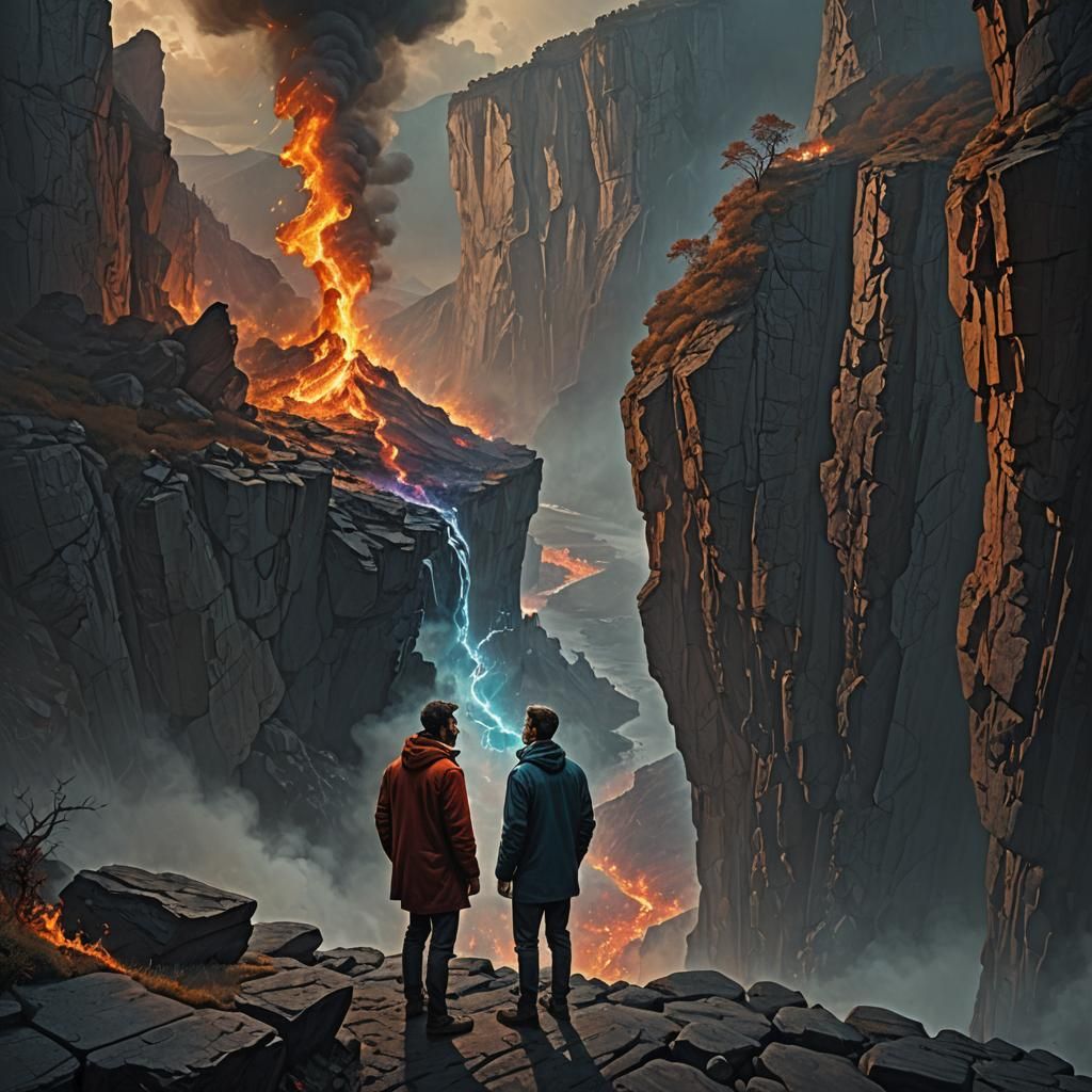 Cliffside Contemplation: Words to Flames in Fantasy Art
