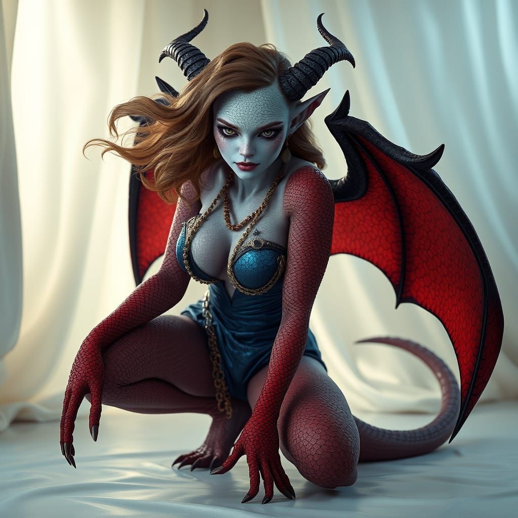 Ethereal Demoness in Fantasy Style Portrait