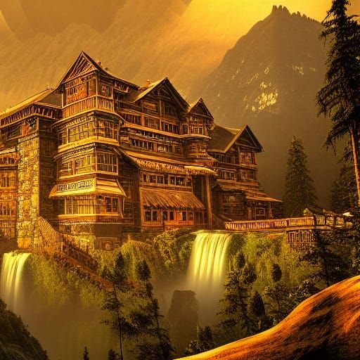 Alphapunk Mansion-Fort on Mountain Peak in 8k