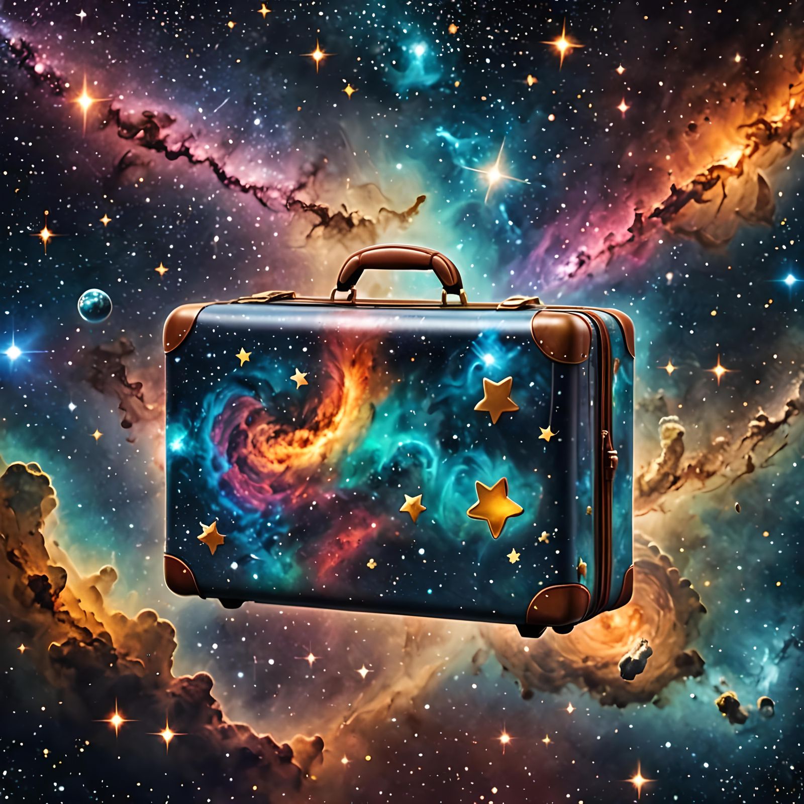 Suitcase Drifting Through Space with Cosmic Background