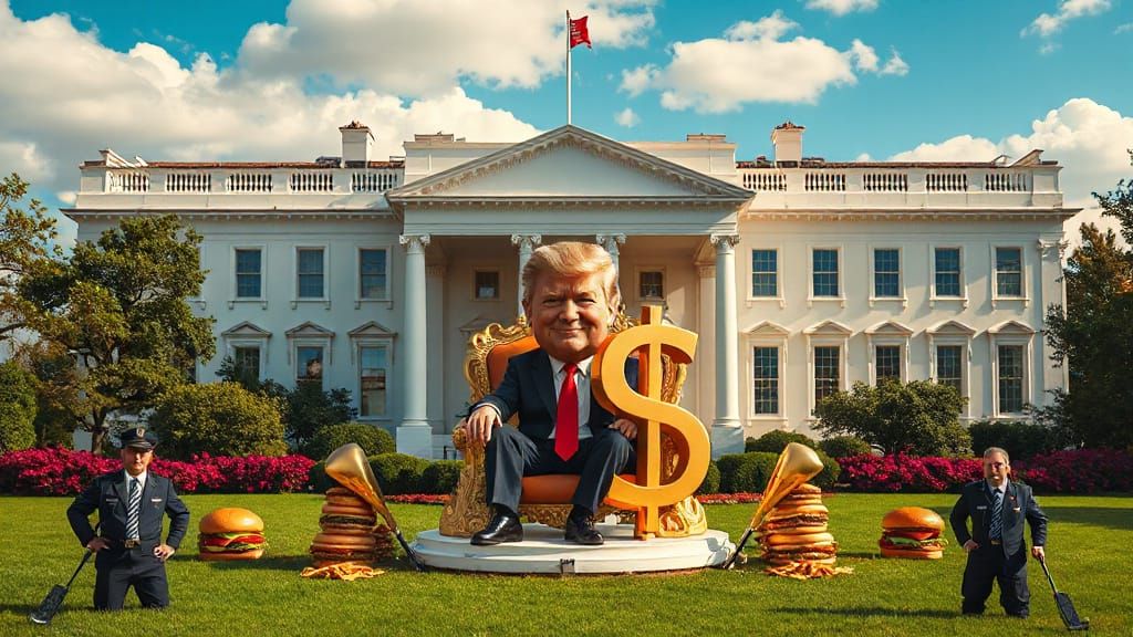 White House Supervillain Lair in Retro-Futuristic Style