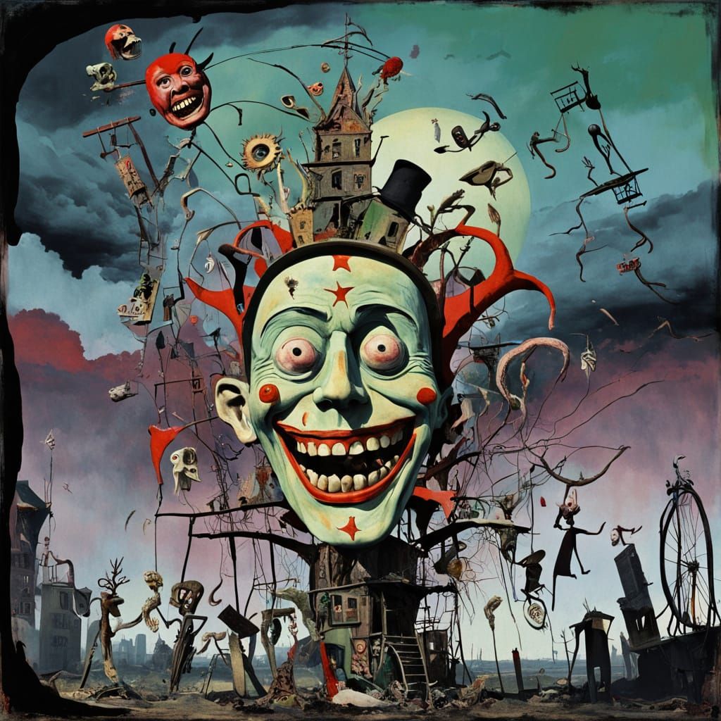 Surreal Dada Grotesque Carnival of Twisted Figures