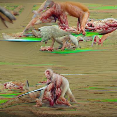 Disturbing Scene of Animals Skinning Humans in 8K