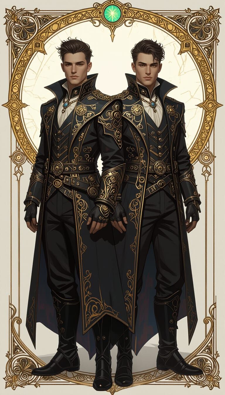 Ornate Portrait of Psyker Rogue Trader Twins