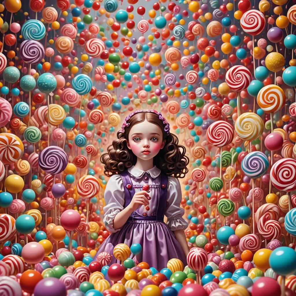 Whimsical Candy Land with Glistening Sweets