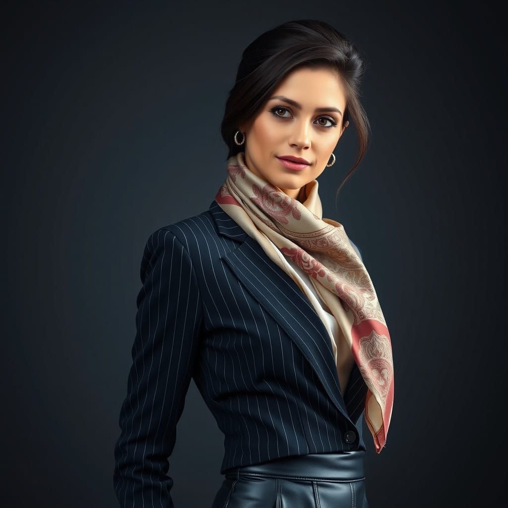 Sophisticated Iranian Woman in Elegant Business Attire