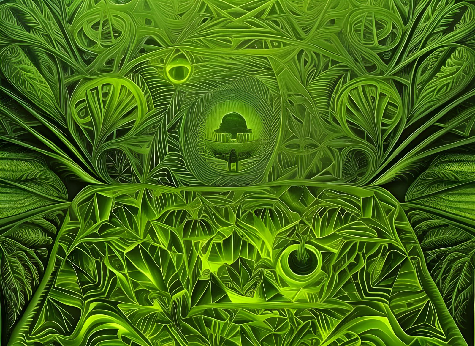 Psychedelic Dreamscape: Glowing Jungle Vision