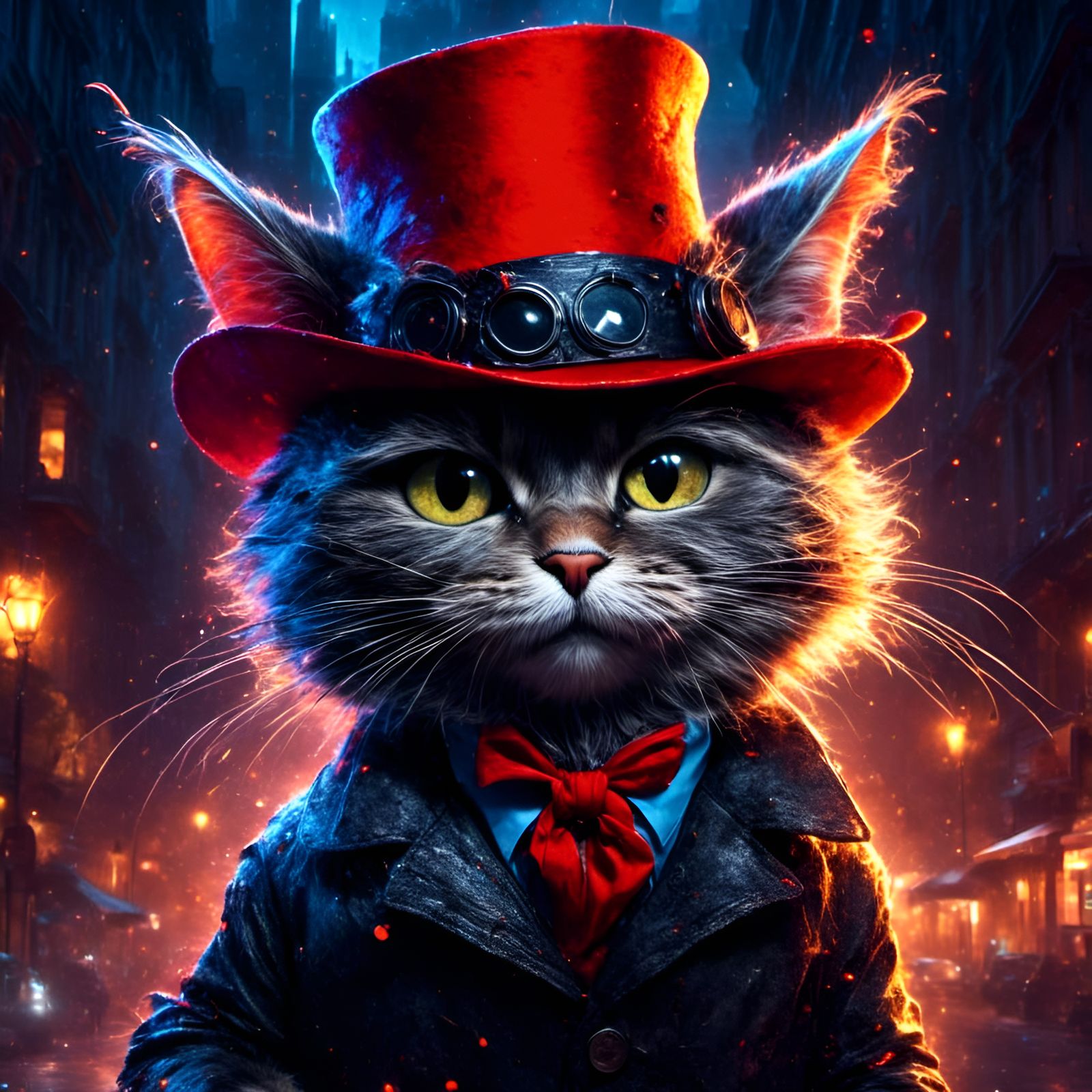 Cat in the Hat as Batman in Graffiti Style