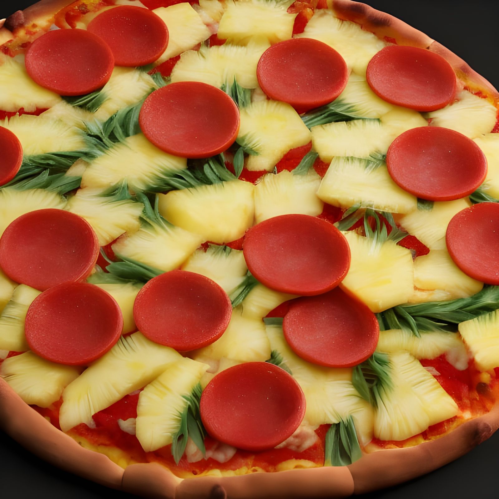 Hyperrealistic Pineapple Pizza, Studio Lighting