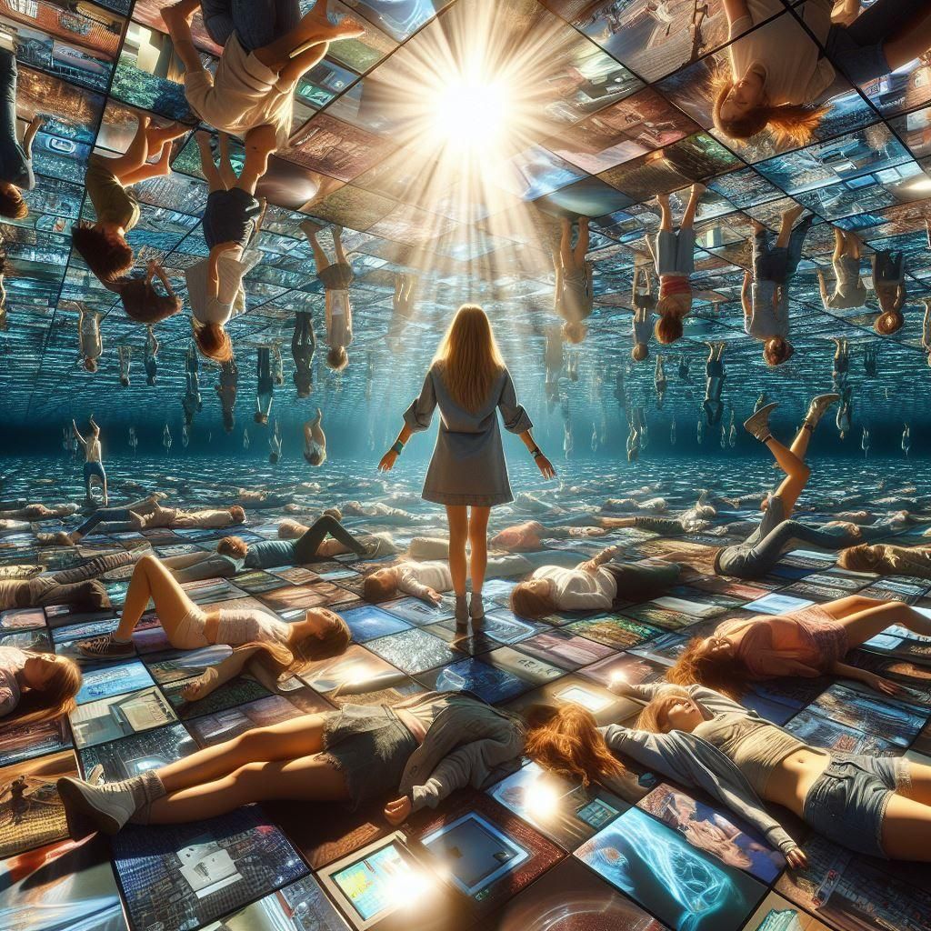 Cyberpunk Cityscape with Flying Cars at Night