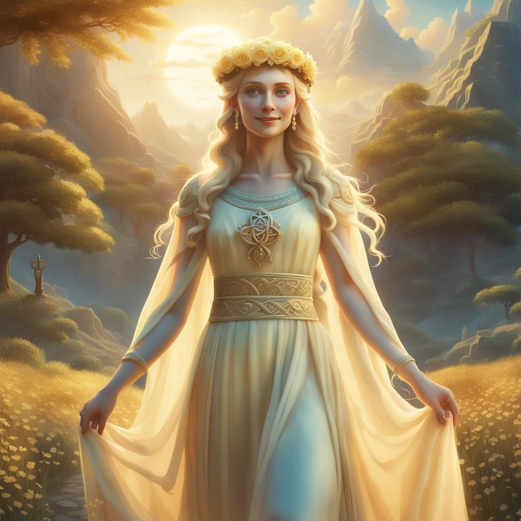Goddess of Family in a Matte Painting Style
